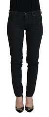 Black Cotton Slim Fit Women Denim Jeans Elastane Clothing