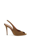 Amina Muaddi Slingback Sandal — Mocha