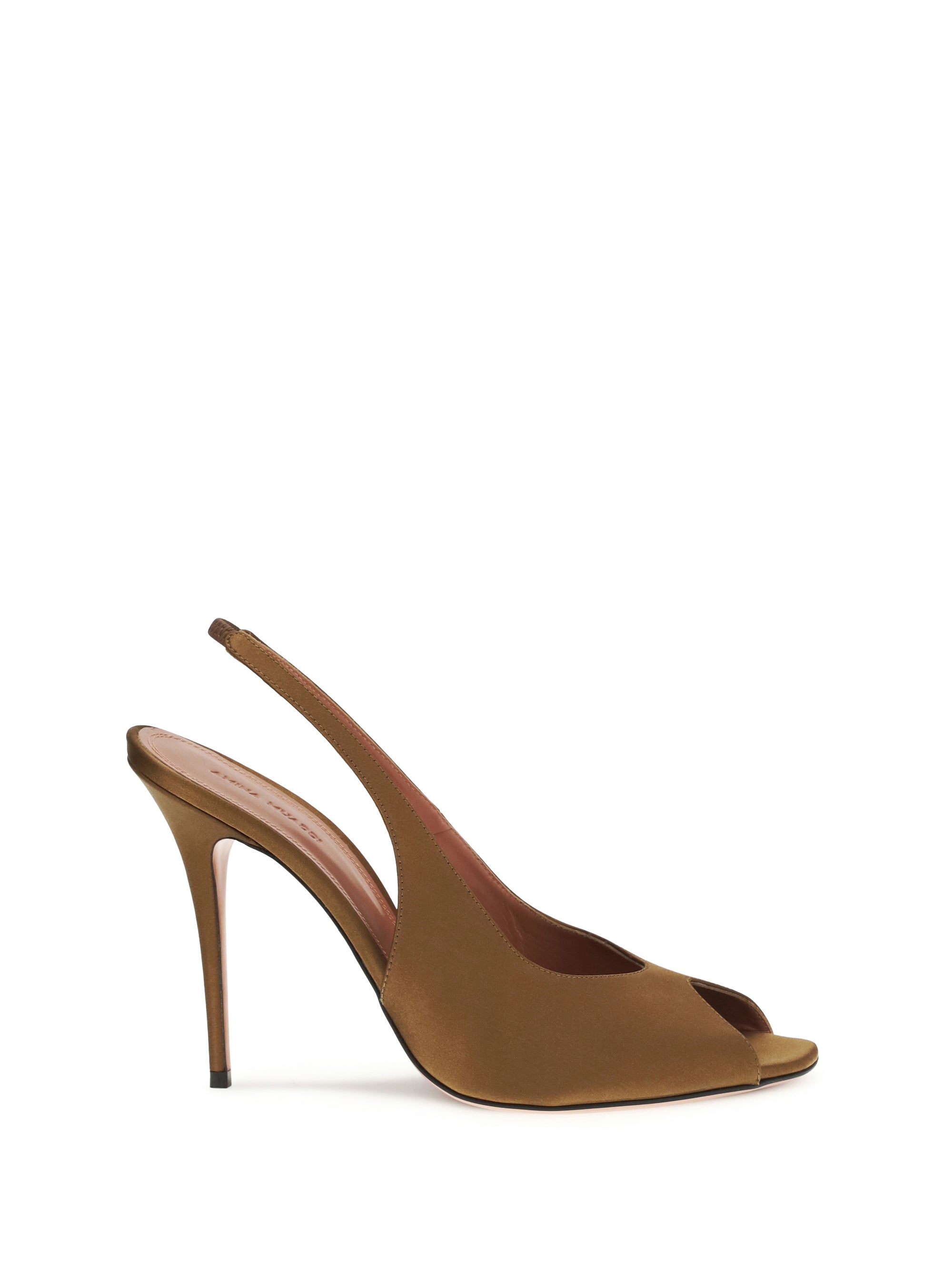 Amina Muaddi Slingback Sandal — Mocha