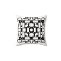 Neo-Gothic Monochrome Mandala Throw Pillow
