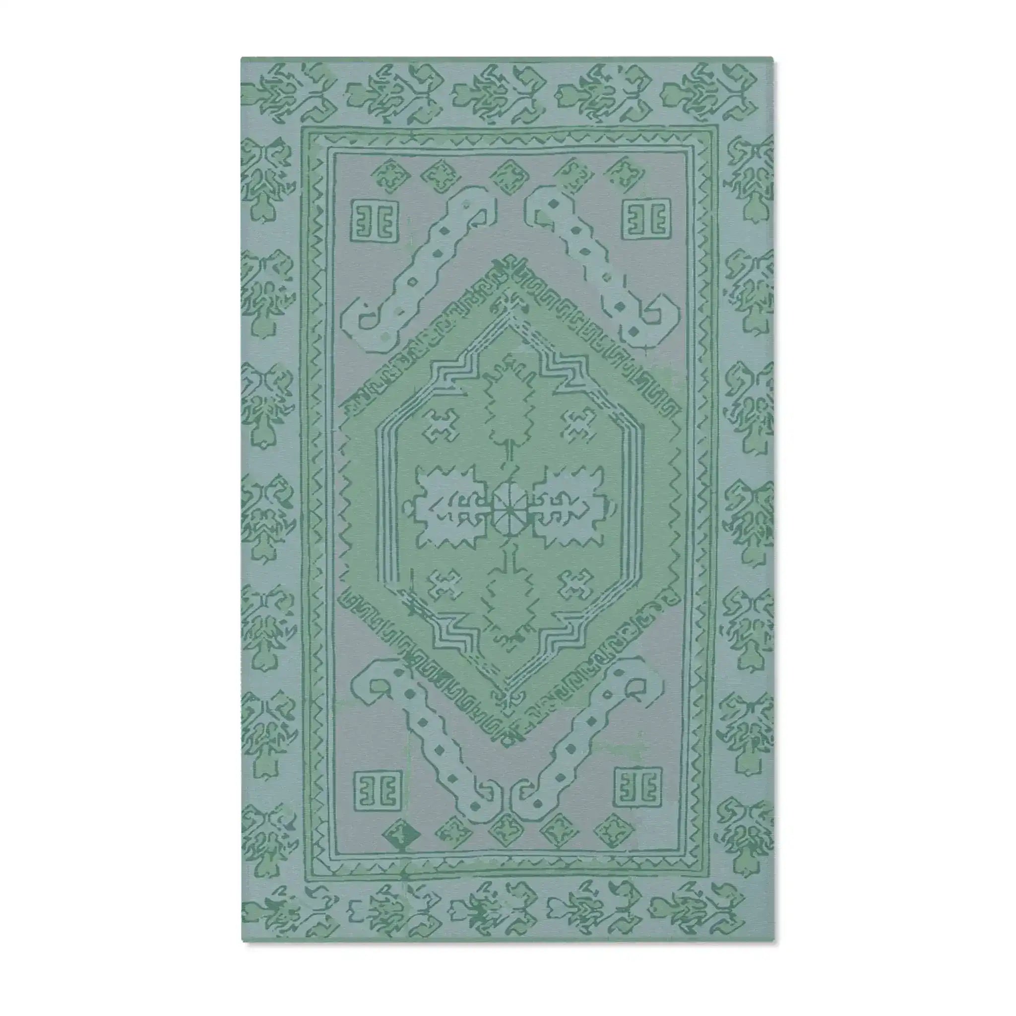 Mint Green Southwestern Medallion Accent Rug
