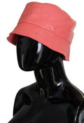 Women's Quilted Faux Leather Bucket Hat Coral Polyester