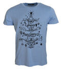 Men's Light Blue Happy New Year 2017 Cotton T-Shirt