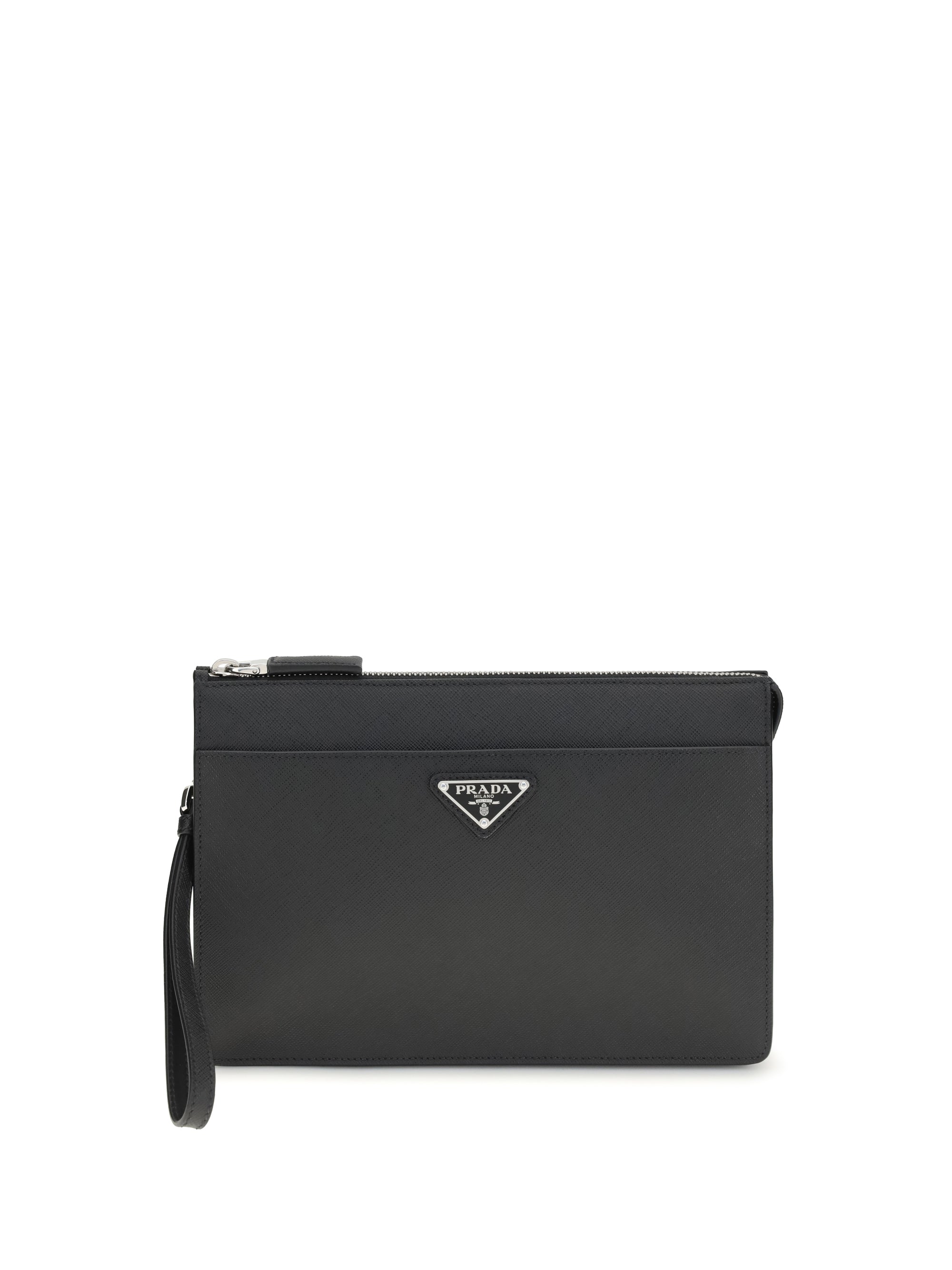 Prada Saffiano Leather Pouch — Black