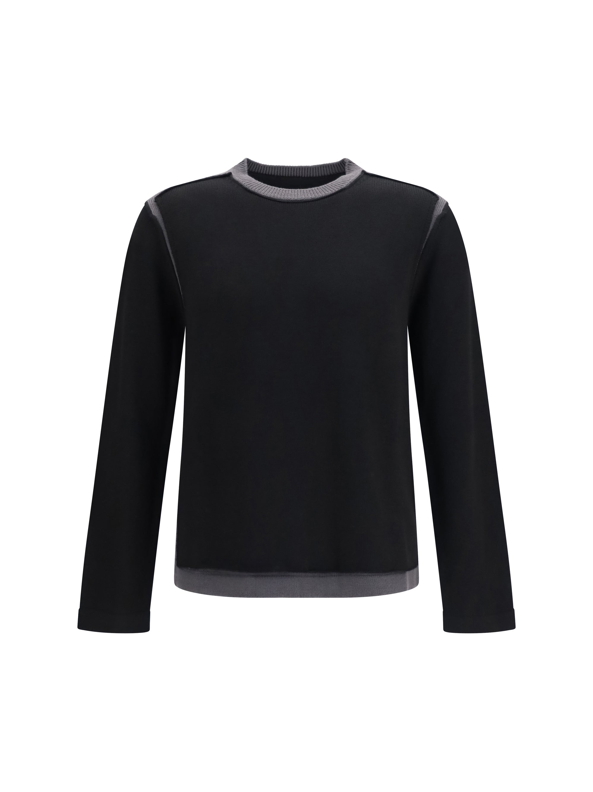 MM6 Maison Margiela Merino Wool Crew-Neck Sweater — Black