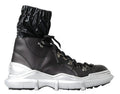 Men's Black Nylon Galileo High Top Sneakers Shoes Leather