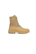 Celine Lace-Up with Triomphe Patch Boot — Beige