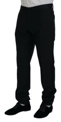 Men's Wool-Silk Blend Trousers Black