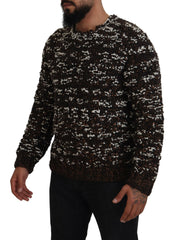 Men's Brown Knitted Wool Fatto A Mano Sweater Clothing