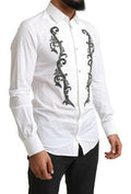 Men's White Tuxedo Slim Fit Baroque Shirt Cotton