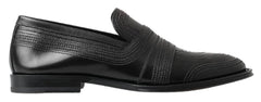 Men's Leather Stitched Loafer Black