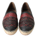 Men's Black Bordeaux Buffalo Leather Espadrille Shoes