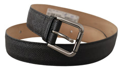 Men's Black Calf Leather Brown Backend Belt
