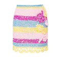 Multicolor Crochet Mini Skirt with Flower Detail