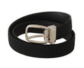 Men's Belt Black Calf Leather Silver Tone Metal Buckle Brown