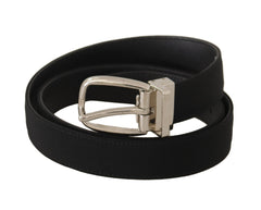Men's Belt Black Calf Leather Silver Tone Metal Buckle Brown