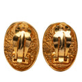 CC Gold Plated Oval Crown Earrings