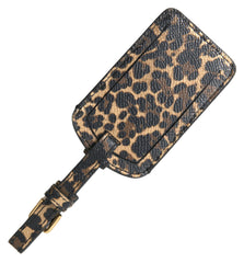 Women's Multicolor Leopard Dauphine Leather Dg Logo Luggage Tag Accessory