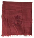 Men's Maroon Cashmere Knit Wrap Shawl Fringe Scarf Silk