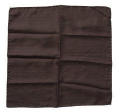 Men's Brown Patterned Silk Square Handkerchief Scarf
