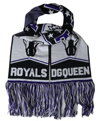 Women's Multicolor Wool Dg Queen Wrap Fringe Scarf Virgin