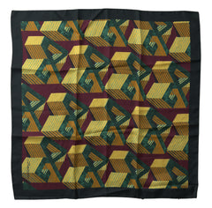Men's Multicolor Printed Square Handkerchief Scarf Silk