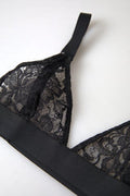 Women's Black Floral Lace Nylon Stretch Bra Underwear Clothing
