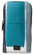 Men's Blue Leather Purse Crossbody Sling Phone Bag Unisex And White