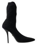 Women's Viscose Knit Stiletto Boot Black