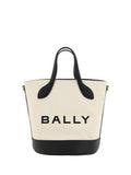 Women's White And Black Leather Bucket Bag