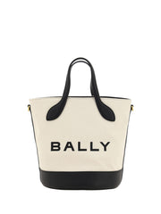 Women's White And Black Leather Bucket Bag