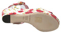 Women's Multicolor Floral Print Wedges Ankle Strap Sandals Cotton