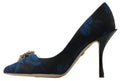 Women's Blue Floral Ayers Crystal Pumps Shoes Elastane