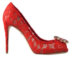 Women's Heels Red Cotton Silk Viscose