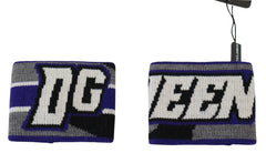 Men's Purple Logo Two Piece Set Wristband Wool Accessory