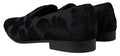 Men's Black Brocade Loafers Formal Shoes