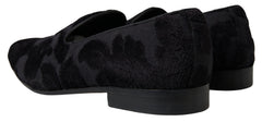 Men's Black Brocade Loafers Formal Shoes