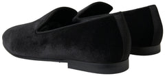 Men's Black Velvet Loafers Formal Shoes Cotton