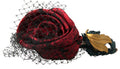 Women's Red With Multicolor Rose Silk Crystal Netted Logo Diadem Headband Accessory