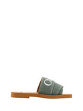 Women's Forest Green Cotton Slides Woody Sandals