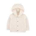 Chaqueta punto canalé capucha diseño oso