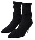 Women's Virgin Wool Stiletto Boot Black