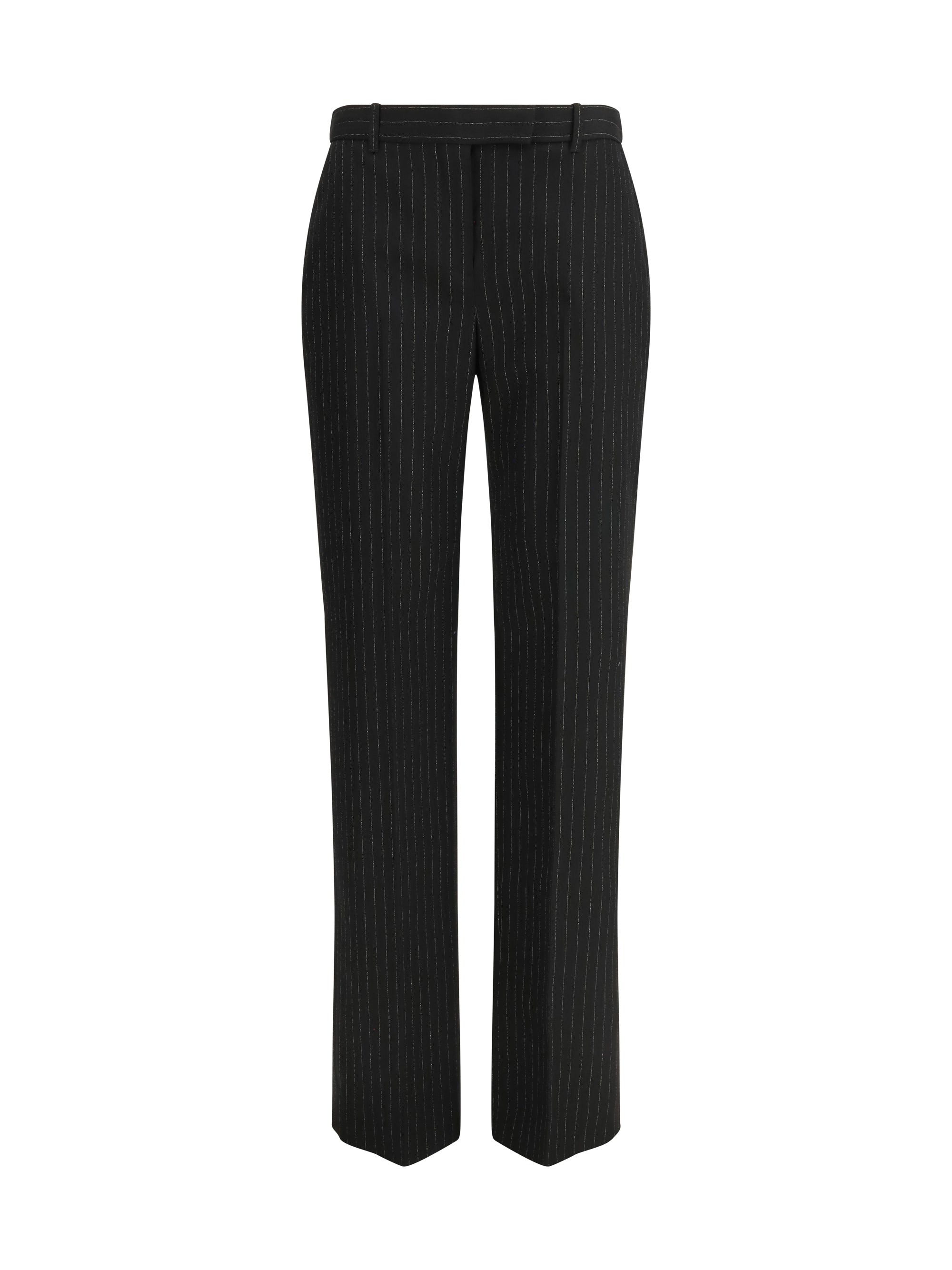 Alexander McQueen Pinstriped Tailored Trousers — Black