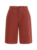 Brunello Cucinelli Cotton Bermuda Shorts — Red
