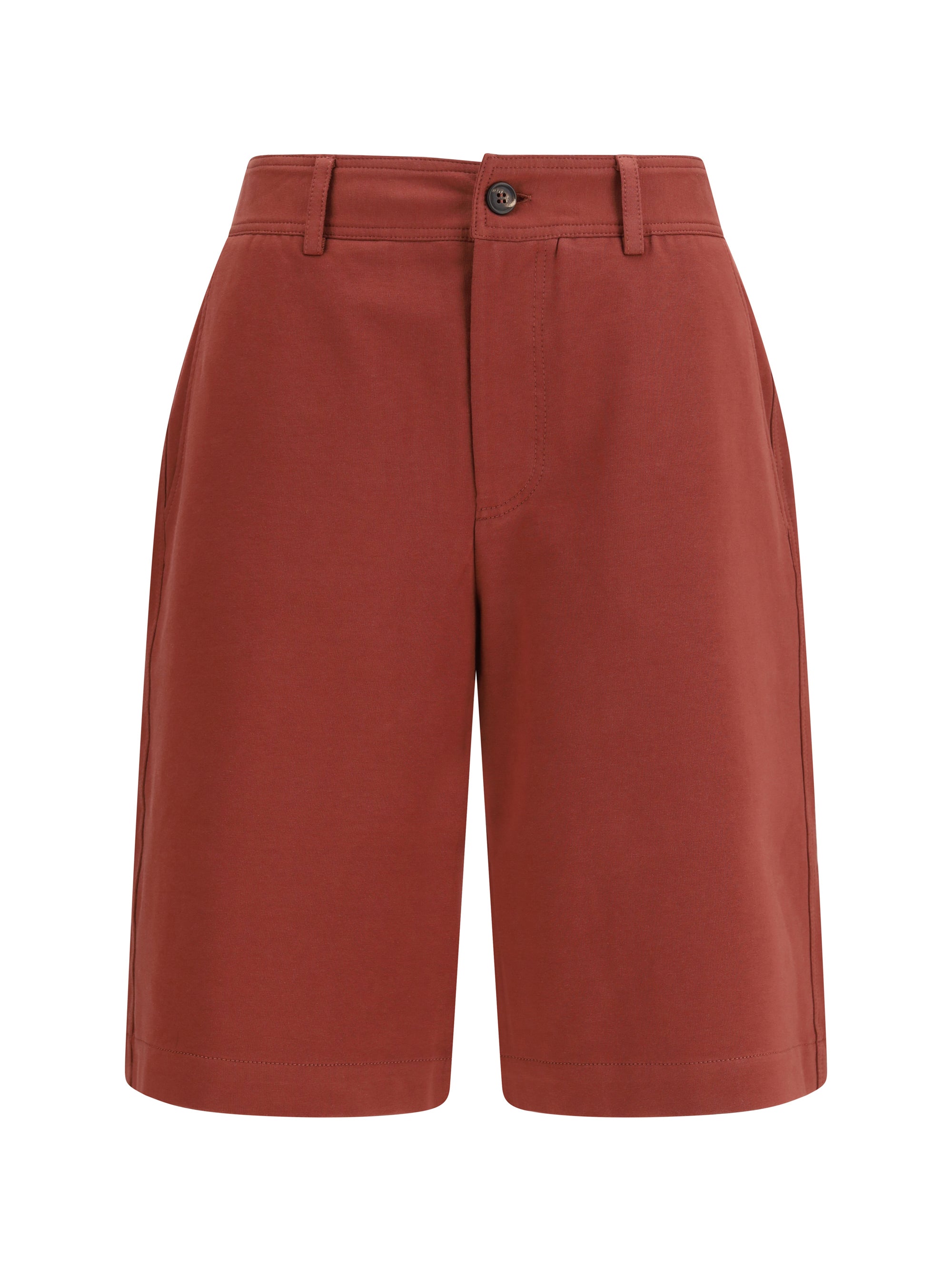 Brunello Cucinelli Cotton Bermuda Shorts — Red