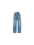 Maison Margiela Deconstructed Cotton Denim Jeans — Blue