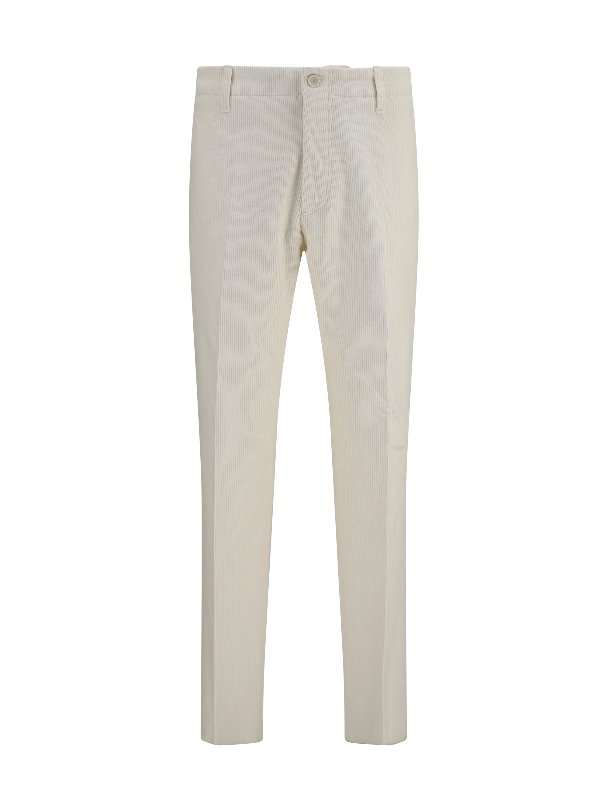 Lardini Ribbed Viscose Trousers — Beige
