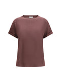 Brunello Cucinelli Cashmere Glitter T-Shirt — Brown
