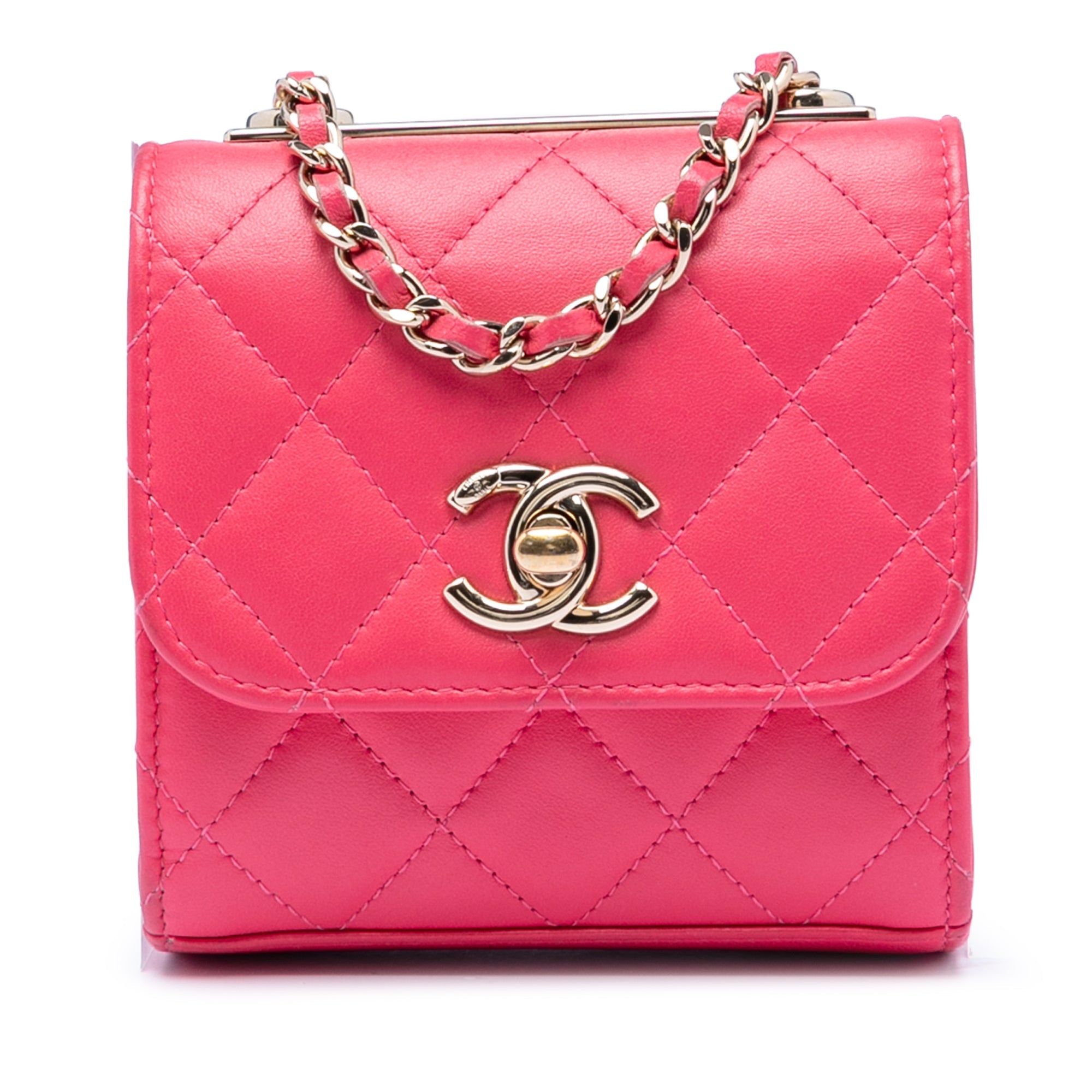 Mini Quilted Lambskin Trendy CC Clutch With Chain