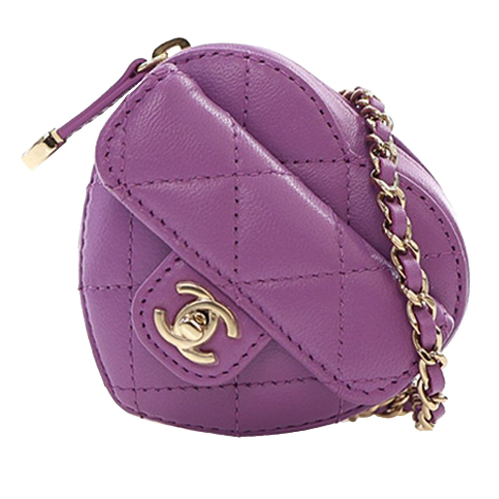 Lambskin CC in Love Heart Necklace Bag
